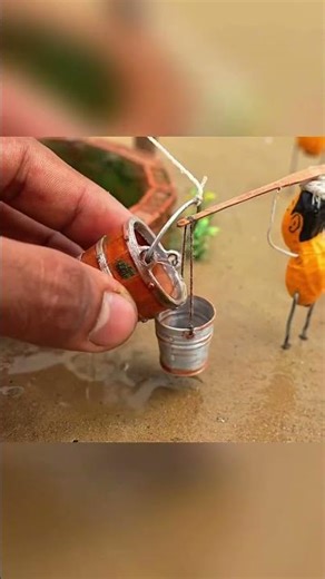 Village style mini well water pulley system_village _muni_diy_villagelife #villagelife #miniature