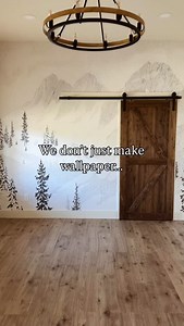 22 reactions | Something a little different than our normal western peel and stick wallpapers, but equally just as beautiful. We partnered with @megann.wrighttt to give her this stunning peel and stick wallpaper mural, and I think it’s gives off such cute and cozy cabin vibes, but still makes such statement! | Walls Of Wisdom Co. | Facebook