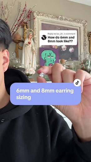 6mm and 8mm Earring Sizing Comparison