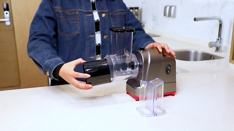 Electric Cheese Grater, 250W Professional Electric Slicer Shredder, Electric Salad Machine for Fruits, Vegetables, Cheeses, Salad Maker with 5 Free Attachments, Upgraded in 2023