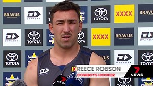 Cowboys forward Reece Robson has played down any talk of leaving the club and returning to the Dragons, stating he wants to be the long term hooker in North Queensland. The 24-year-old has another year remaining on his current contract but will be chased hard if he doesn't re-sign before November 1. 7NEWS at 6pm. More local news: 7news.com.au/news/townsville #7NEWS | 7NEWS Townsville