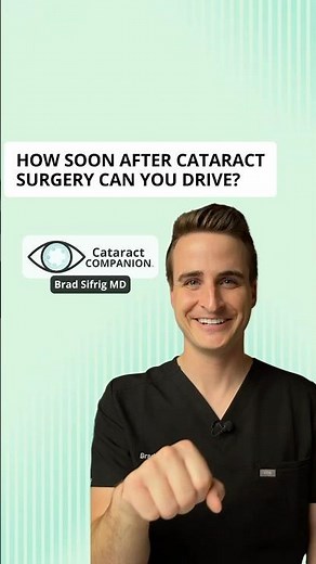 How long after cataract surgery can you drive? #cataract #cataractsurgery