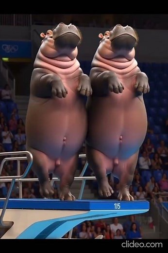 Synchronised Hippo diving #ai #hippo #comedy #synconised #aifun