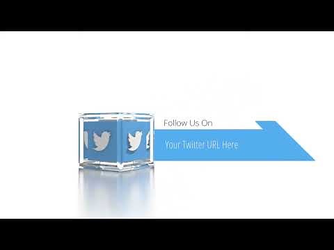 Twitter Social Icon Cube