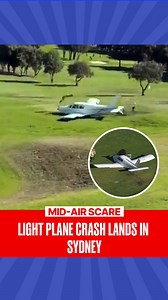 67K views · 191 reactions | A light aircraft made an emergency crash landing on Sydney’s Mona Vale Golf Club after losing power mid-flight. The trainee pilot, under instructor supervision, managed to land on the busy course, leaving both occupants with only minor injuries. . . . #lightaircraft | #emergencylanding | #sydney | #RepublicWorld | Republic | Facebook