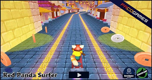 Red Panda Surfer | Play the Game for Free on PacoGames