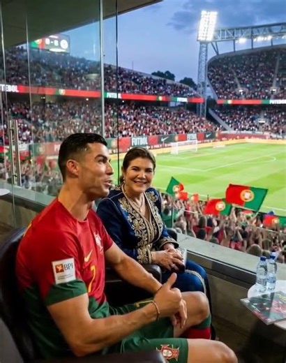 Cristiano Ronaldo with his Mother watching Portugal Match! ❤️🇵🇹.#shorts