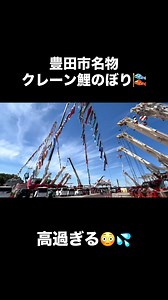 豊田市 クレーン鯉のぼり — トヨタクレーンのこどもの日展示