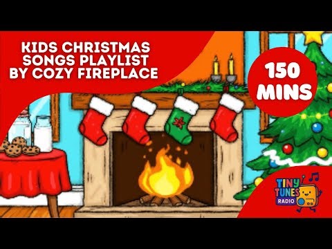 🔥🎄🎅✨🎶 Kids Christmas Songs Playlist | Holiday Music Album for Children | Cozy Fireplace Background
