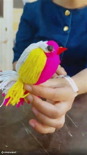 Handmade Wool Bird 🐤 🧶 | Easy DIY for Kids #diy #scienceexperiment #craftideas #ytshorts #craft