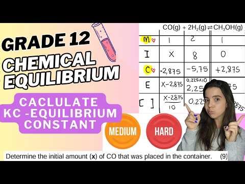 Equilibrium Constant Kc calculation - Exam Question Grade 12 Chemical Equilibrium