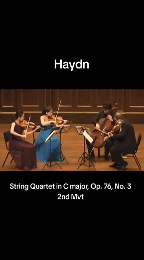 Joseph Haydn - String Quartet No. 62 in C major, Op. 76, No. 3 : II. Poco Adagio. Cantabile Veridis Quartet Yoonhee Lee, violin Laura Liu, violin Steven Laraia, viola Daniel Mitnitsky, cello #classicalmusic #haydn #stringquartet #emperor #violin #viola #cello #veridisquartet #german #nationalanthem #deutschland