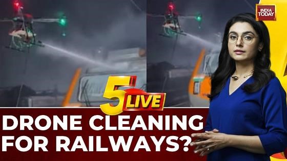 Indian Railways tests high-pressure drone cleaning system to wash train coaches