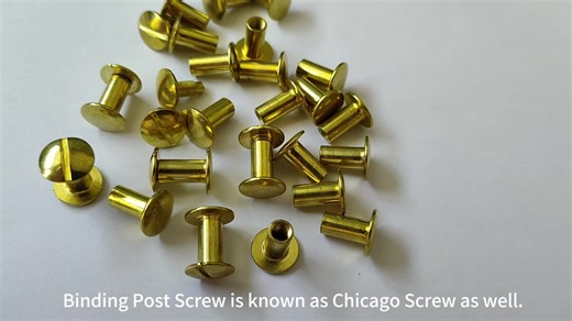 M4x10mm Custom Book Binding Brass Phillips Domed Head Binding Post Screws Decorative Brass Chicago Screws for Leather