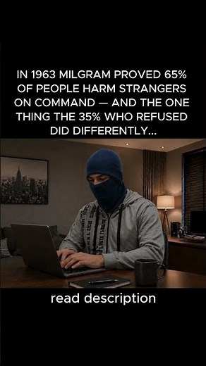 IN 1963 MILGRAM PROVED 65% OF PEOPLE HARM STRANGERS ON COMMAND