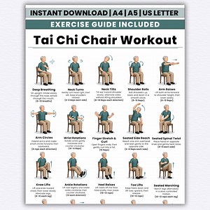 Printable Tai Chi Chair Workout for Seniors, Chair Exercise Routine PDF, Low Impact Balance & Mobility Plan | Digital Download - Etsy