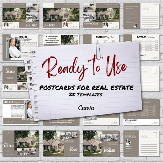 Real Estate Postcard Bundle Template | Realtor Templates | Real Estate Marketing | Real Estate Post Card | Modern Gray - Etsy
