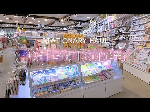 daiso cute stationery haul, pastel color korean aesthetic school supplies | Shopping in Korea Vlog