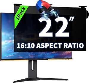 22 Inch Magnetic Hanging Computer Privacy Screen for 16:10 Widescreen Monitor, Removable Privacy Screen Anti Glare Blue Light Computer Screen Privacy Shield, Anti-Scratch 22 in Protector Film