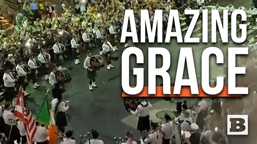 The FDNY Emerald Society, an Irish-immigrant founded New York fire department fraternal organization, played "Amazing Grace" on the bagpipes at Ground Zero in remembrance on September 11. | Breitbart
