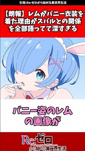 レムのバニー衣装に隠された愛が深すぎると海外で話題に #リゼロ #アニメ #反応集