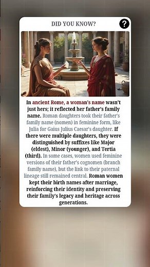 The Secret Behind Roman Girls Names 👩🏛️| #fact #facts #shorts