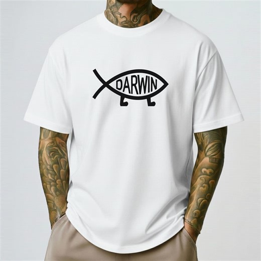 Darwin Fish Shirt, Evolution Symbol Tee, Science Humor Gift, Atheist Secular Shirt, Darwin Evolution, Unisex - Etsy