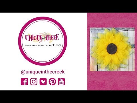 Easy Modified Deco Mesh Sunflower Wreath on UITC Large Board
