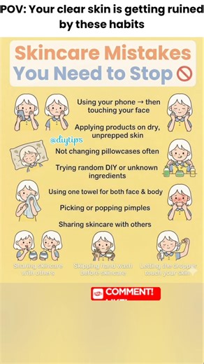 Say Goodbye to Clear Skin If You Keep Doing This⚠️||DIY TIPS#shorts#viral#trending#skincare#youtube