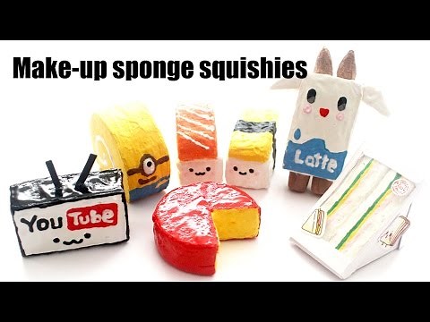 Easy Homemade 7 Make Up Sponge Squishy Tutorial (DIY)