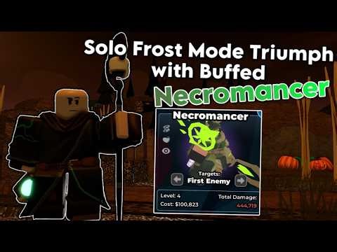 Solo Frost Mode Triumph with Buffed Necromancer | Tower Defense Simulator