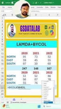 Stop Using Formulas the Hard Way! LAMBDA + BYCOL Magic Explained in Telugu