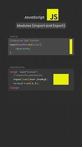 JavaScript Modules Import and Export