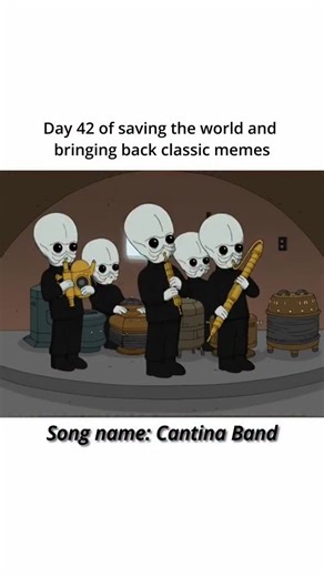 Mememysterymemehistory on Instagram: "Meme history: The “Cantina Band” meme comes from one of the most memorable musical moments in film history. The original music is from the 1977 movie Star Wars: Episode IV – A New Hope, composed by John Williams and performed by the fictional band in the Mos Eisley Cantina scene. That upbeat, jazzy tune played by alien musicians became instantly iconic, and fans embraced it for decades as one of the most recognizable pieces of the Star Wars soundtrack. The m