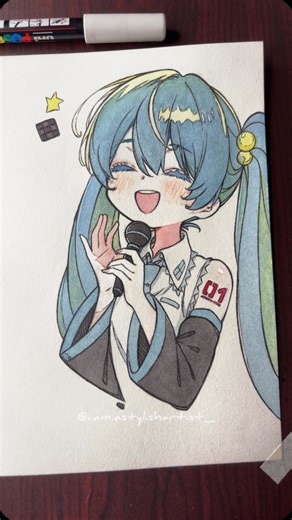 A STYLISH ARTIST on Instagram: "Drawing Hatsune Miku with water colours  #hatsunemikufanart #hatsunemiku #creativeart"