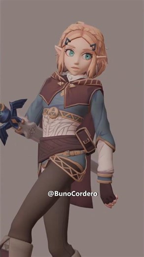 Zelda with the Master Sword #Zelda #totk #animation #anime