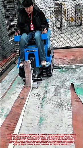 Industrial Floor Scraper Machine Removing Epoxy Floor | Smart Surface Stripping Technique.