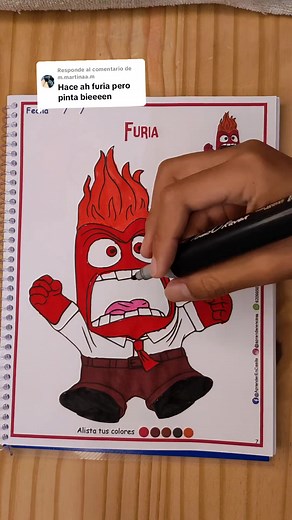 Cómo colorear a Furia de Intensamente 2: guía paso a paso