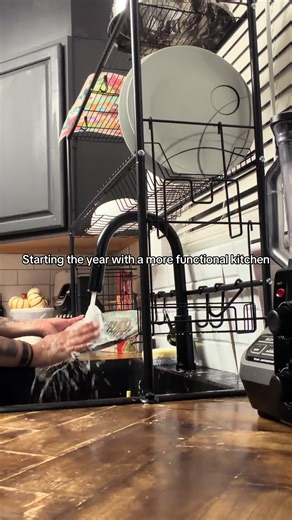 Functional Kitchen Organization with Over-the-Sink Dish Rack