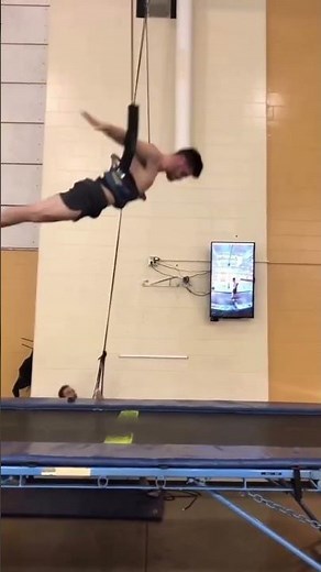 🤯 How divers perfect their twists before taking to the pool!