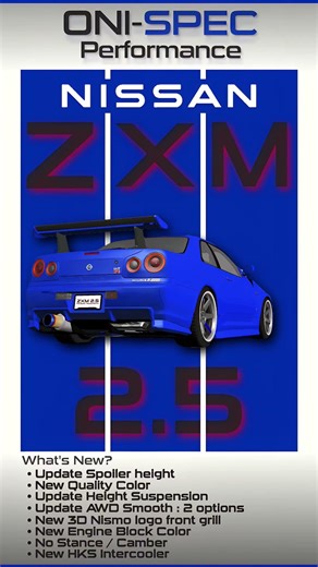 New Update ZXM 2.5 (2.0 Update) By ONI-SPEC Performance free edition #gtasaandroidmod #nissan #r34