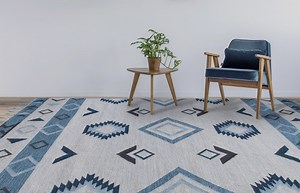 Amer Rugs Artifacts Arana Southwestern Wool Blue Area Rugs | Rugs Direct