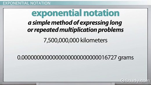 Exponential Notation | Definition, Uses & Examples