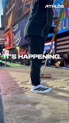 26K views · 165 reactions | Getting ready for the ATHLOS long jump in Times Square | Travis Miller | Facebook