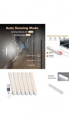 Motion-Sensor Under Cabinet Night Light, USB Rechargeable Wireless LED Night Light, Multi-functional LED Light for Wardrobe, Cabinet & Stairs #motionsensorlights #4in1selfiestickwithfilllighttripod #smartgadgets #interiorlighting #homeautomation #rechargeablelighter #ceilinglight #lednightstand #securitylight #lightingaccessories