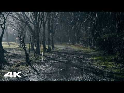 Goodbye Insomnia with Gentle Rain at Night, Fall Asleep Immediately with Rain Sound White Noise