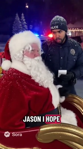 Santa talks his way out of being arrested. #santa #christmas #holiday #cops #shorts #viral #police