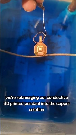 Next Step: Dipping 3D Print in Copper Solution for Electroplating!#copperplate#3dprint#shorts#copper