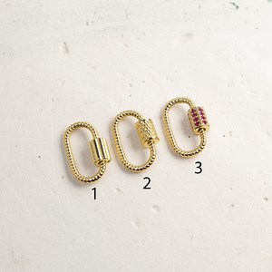 14K Solid Gold Charm Holder, Twisted Lock Pendant Connector - Etsy