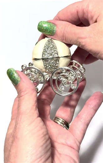 Pumpkin Carriage Silver Ring Box By AOS Design